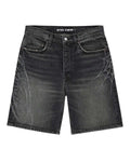 Sp5der Script Web Denim Shorts Black