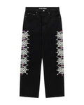 Sp5der Web Stone Denim Pants Black
