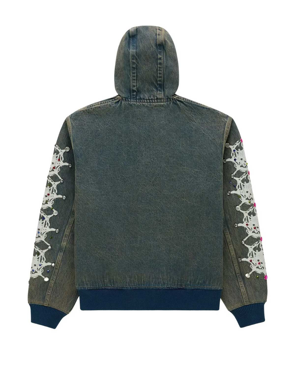 Sp5der Webstone Hooded Denim Work Jacket Indigo